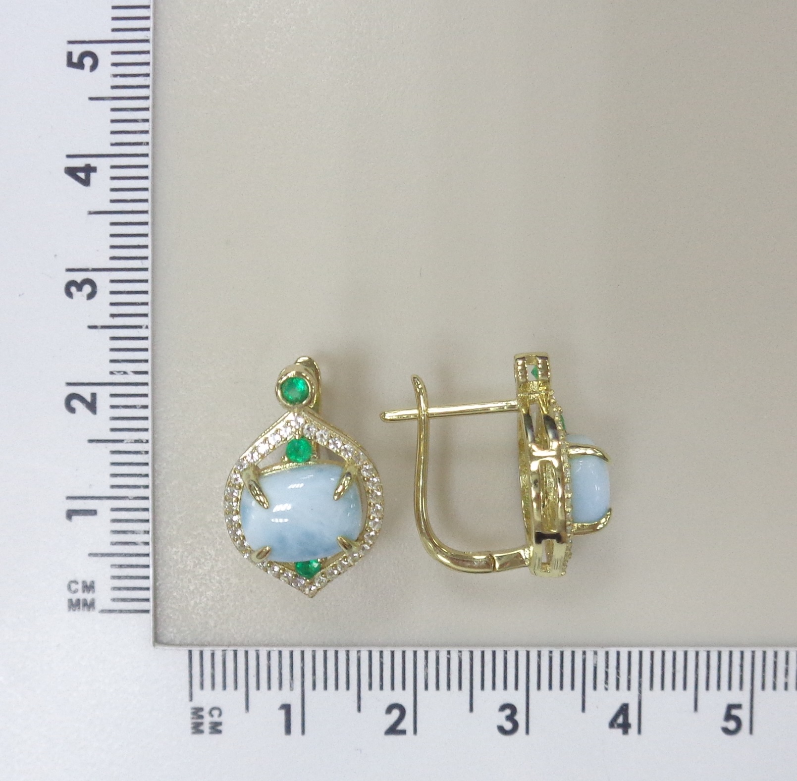 Серебряные серьги с ларимарами и агатами